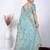 New collection light firozi detailed resham zari floral embroidery saree with unstitched blouse
