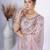 Latest light peach detailed resham zari floral embroidery saree with unstitched blouse