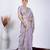 Celebrity inspired purple detailed resham zari floral embroidery saree with unstitched blouse