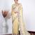 Bollywood yellow detailed resham zari floral embroidery saree with unstitched blouse
