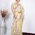 Bollywood yellow detailed resham zari floral embroidery saree with unstitched blouse