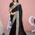 Kanjivaram black embroidered border fandy satin saree with unstitched blouse