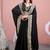 Kanjivaram black embroidered border fandy satin saree with unstitched blouse