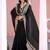 Kanjivaram black embroidered border fandy satin saree with unstitched blouse