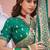 Designer green embroiderd border fandy satin saree with unstitched blouse