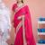 Pure rani embroidered border fandy satin saree with unstitched blouse