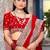 Light weight red embroiderd border fandy satin saree with unstitched blouse