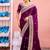 Traditional deep purple zari jaal embroidery heavy border fancy satin saree with unstitched blouse