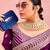Traditional deep purple zari jaal embroidery heavy border fancy satin saree with unstitched blouse