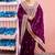 Traditional deep purple zari jaal embroidery heavy border fancy satin saree with unstitched blouse