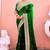 Indian bottle green zari jaal embroidery heavy border fancy satin saree with unstitched blouse