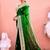 Indian bottle green zari jaal embroidery heavy border fancy satin saree with unstitched blouse