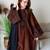 Brown Color Embroidery Thread Work Silk Blend Salwar Suit