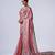 Latest pink embroiderd border satin saree with unstitched blouse
