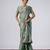 Bollywood green emboriderd border satin saree with unstitched blouse