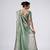 Bollywood green emboriderd border satin saree with unstitched blouse