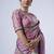Kanjivaram purple embroiderd border satin saree with unstitched blouse