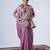 Kanjivaram purple embroiderd border satin saree with unstitched blouse