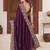 Designer purple heavy multi colored border fandy satin saree with unstitched blouse
