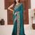 Pure firozi heavy multi colored border fandy satinsaree with unstitched blouse