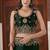 light weight green heavy multi colored border fandy satin silk blend saree with unstitched blouse