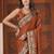 soft silk blend rust heavy multi colored border fandy satin saree with unstitched blouse