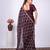 Celebrity type purple embroidered border fandy satin saree with unstitched blouse