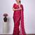 Ethnic raani embroidered border fandy satin saree with unstitched blouse