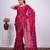Ethnic raani embroidered border fandy satin saree with unstitched blouse
