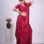 Ethnic raani embroidered border fandy satin saree with unstitched blouse