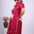 Ethnic raani embroidered border fandy satin saree with unstitched blouse