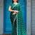 Indian green embellished pattern with border fandy satin saree with unstitched blouse