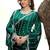 Indian green embellished pattern with border fandy satin saree with unstitched blouse