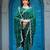 Indian green embellished pattern with border fandy satin saree with unstitched blouse