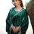 Indian green embellished pattern with border fandy satin saree with unstitched blouse