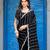 Indian black embellished pattern with border fandy satin saree with unstitched blouse