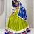 green cotton silk hand woven traditional lehenga choli with free size upto 44