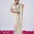 Latest cream designer border satin saree with unstitched blouse