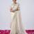 Latest cream designer border satin saree with unstitched blouse