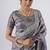 Pure grey designer border satin saree with unstitched blouse