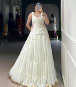 white rayon plain traditional lehenga choli with free size upto 42