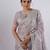 Light weight lavendar designer border satin saree with unstitched blouse