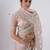 Fashionable peach designer border satin saree with unstitched blouse