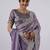 soft silk blend purple designer border satin saree with unstitched blouse 