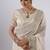 Elegance cream hevay sequin and stone border satin saree with unstitched blouse