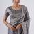 New collection grey hevay sequin and stone border satin saree with unstitched blouse