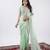 Bollywood pista hevay sequin and stone border satin saree with unstitched blouse