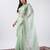 Bollywood pista hevay sequin and stone border satin saree with unstitched blouse
