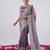 Kanjivaram purple hevay sequin and stone border satin saree with unstitched blouse