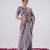 Kanjivaram purple hevay sequin and stone border satin saree with unstitched blouse